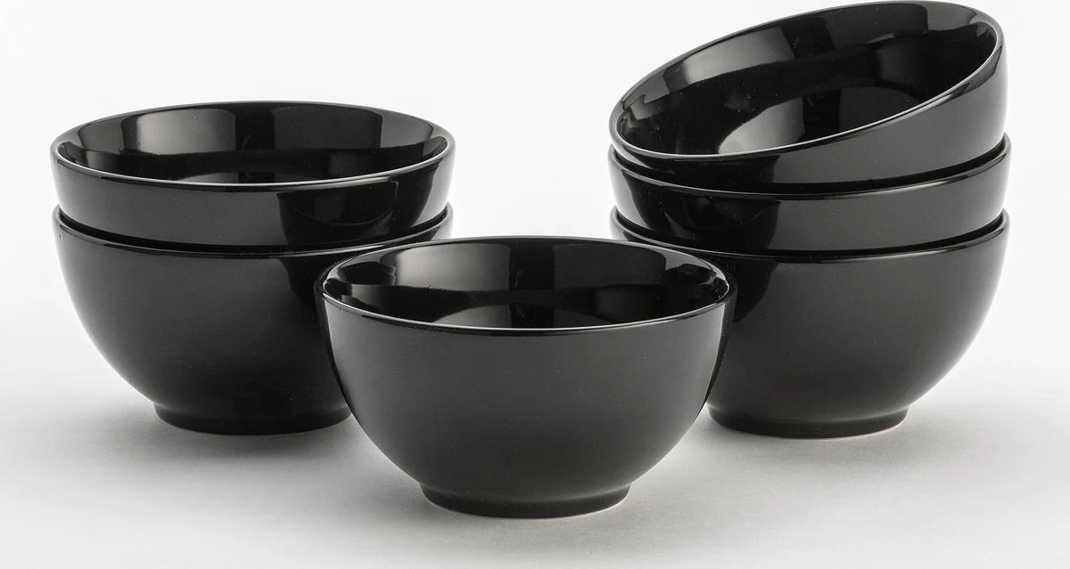 Lite-Body Kom Groot - Ø14,5cm/500 Ml - Mystique Zwart - Set Van 6 3 Lite-Body Kom Groot - Ø14,5cm/500 Ml - Mystique Zwart - Set Van 6