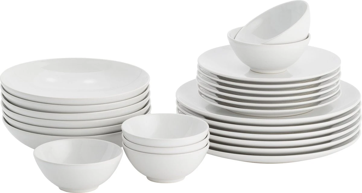 Lite-Body Serviesset Hermes Wit - 6 Personen - 24 Delig 3 Lite-Body Serviesset Hermes Wit - 6 Personen - 24 Delig