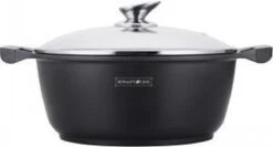 Royalty Line - Marble Soep/braadpan - Met Glazen Deksel Zwart - 24 CM. RL-BS24ML -Woonkeuken Winkel 1200x644 1