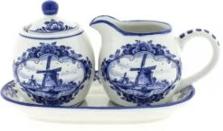 Suiker En Melk Setje Met Schaaltje | Heinen Delfts Blauw | Hollandse Suiker Set | Delfts Blauw