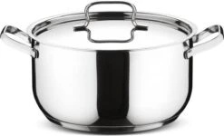 Lagostina Sfisiosa Acciaio SFIZIOSA ACCIAIO 10-delig (hoge Kookpan 22 Cm + Kookpan 18/22 Cm + Hapjespan 24 Cm + Steelpan 14 Cm + Melkpot 12 Cm + Deksels 14/18/22/24 Cm) -Woonkeuken Winkel 1200x729