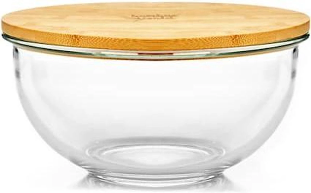 Klarstein Glazen Serveerschaal Met Bamboe Deksel - Afwasmachinebestendig - Veelzijdig Inzetbaar 3 Klarstein Glazen Serveerschaal Met Bamboe Deksel - Afwasmachinebestendig - Veelzijdig Inzetbaar
