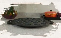 YUGN BLACK Poffertjespan Poffertjesmaker 6 Delige Set - 19 Poffertjes Incl Doseerfles Kwast Poffertjesvork Siliconen Ovenwanten - Platte Onderkant Poffertjespan Inductie Poffertjespan Elektrisch - Cadeau Tip -Woonkeuken Winkel 1200x751