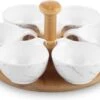 Hapjes Tapas Draaiplateau Hout Met Wit Melamine Schaaltjes - Serveerplank Borrelplank -Woonkeuken Winkel 1200x766 2