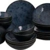 Palmer Serviesset Lester Stoneware 6-persoons 24-delig Zwart Blauw -Woonkeuken Winkel 1200x770 3