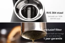 VDN RVS Theepot Dubbelwandig Met Filter - Zwarte Theekan 1 Liter - 902 -Woonkeuken Winkel 1200x795 3