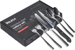 Deleca 8 Persoons Bestekset (48-delig) - Lepels, Messen, Vorken & Steakmessen - Vaatwasserbestendig - Zilver / RVS -Woonkeuken Winkel 1200x799 14
