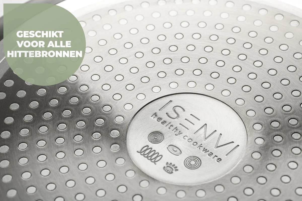 ISENVI Murray Keramische Koekenpan 24 CM - RVS Greep 6 ISENVI Murray Keramische Koekenpan 24 CM - RVS Greep - Afbeelding 4