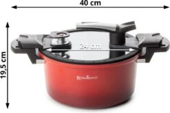 Rosmarino - Snelkookpan Met Glazen Deksel - Zwart - Ø24cm - 5 Liter - 100% PFAS & PFOA Vrij - Aluminium - Pressure Cooker - Non-stick Minerale Coating - Ergonomische Handgrepen - Geschikt Voor Alle Warmtebronnen 16 Rosmarino - Snelkookpan Met Glazen Deksel - Zwart - Ø24cm - 5 Liter - 100% PFAS & PFOA Vrij - Aluminium - Pressure Cooker - Non-stick Minerale Coating - Ergonomische Handgrepen - Geschikt Voor Alle Warmtebronnen -Woonkeuken Winkel 1200x800 117