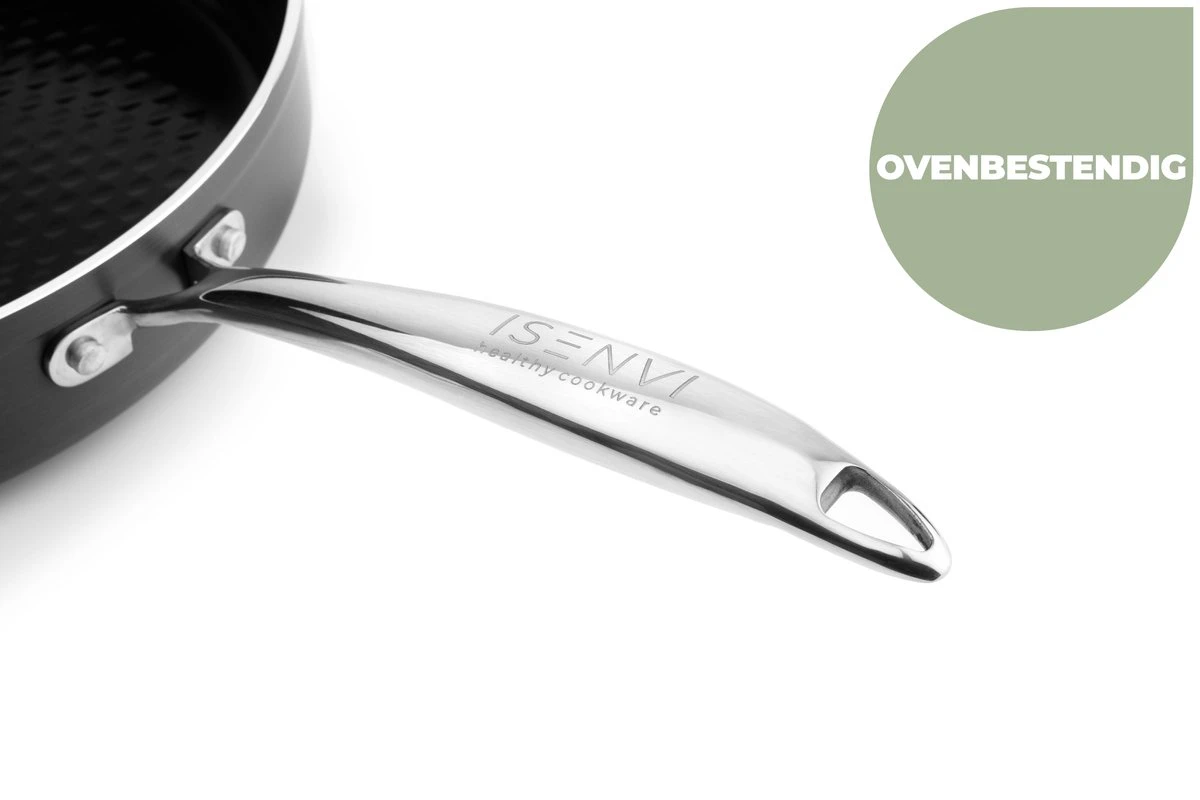 ISENVI Victoria Forged Keramische Koekenpan 24 CM - RVS Greep 5 ISENVI Victoria Forged Keramische Koekenpan 24 CM - RVS Greep - Afbeelding 3