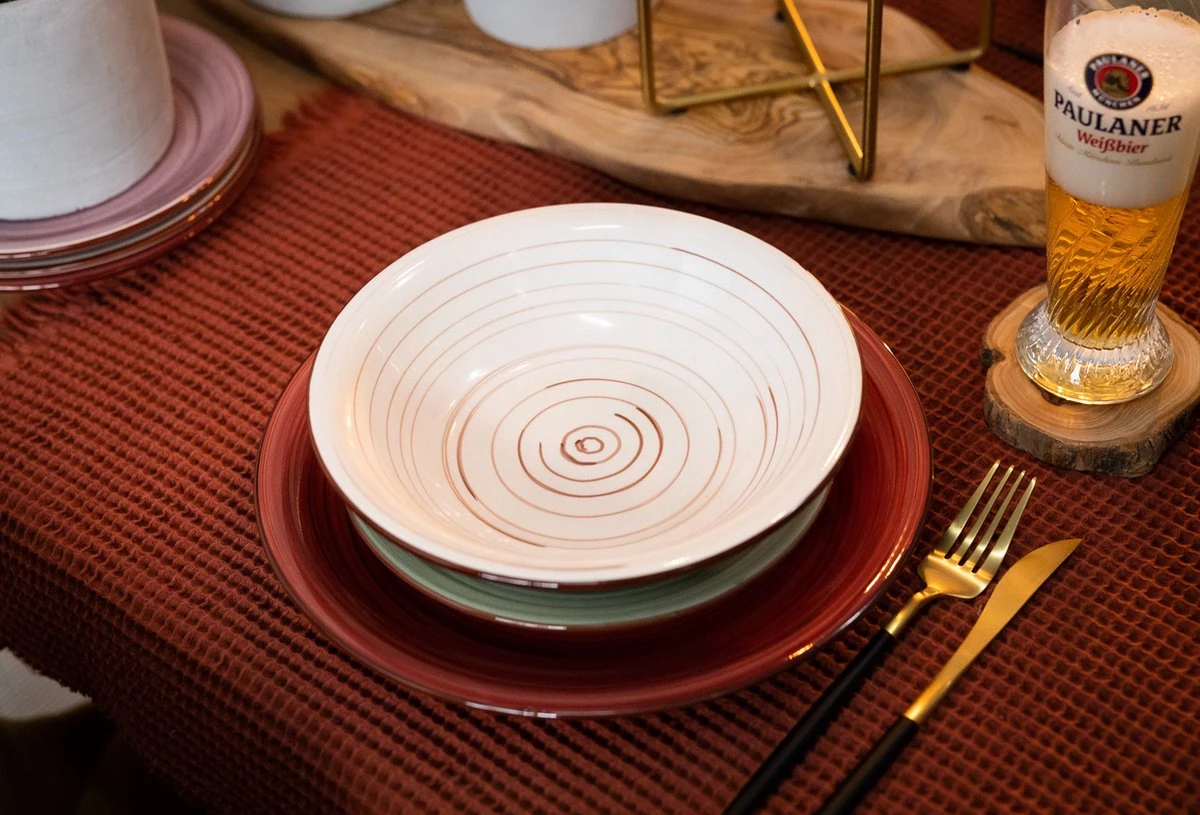 Tavola - Diepe Borden - Kleurrijk - Ø21cm - (6 Stuks) 5 Tavola - Diepe Borden - Kleurrijk - Ø21cm - (6 Stuks) - Afbeelding 3