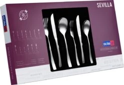 Sola Bestekset Sevilla - Economy - 8 Persoons - 70 Delig - Zilver Chroomstaal 18/0 - RVS -Woonkeuken Winkel 1200x821