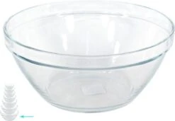 Merkloos Set Van 3x Glazen Saladekommen/keukenschalen Pompei 26 En 20 Cm - Schalen/kommen/mengkommen Van Glas -Woonkeuken Winkel 1200x829 2