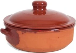 Salamanca Stenen Ovenschaal/braadpan Met Deksel 24 Cm - 6 Liter - Terracotta