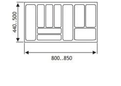 Culinorm Bestekbak - Besteklade - 85 Cm Breed X 50 Cm Diep - Grijs -Woonkeuken Winkel 1200x850
