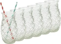 Merkloos Beker - Glas Ananas - 6 Stuks - Zomer - Cocktail -400ml -Woonkeuken Winkel 1200x857 2