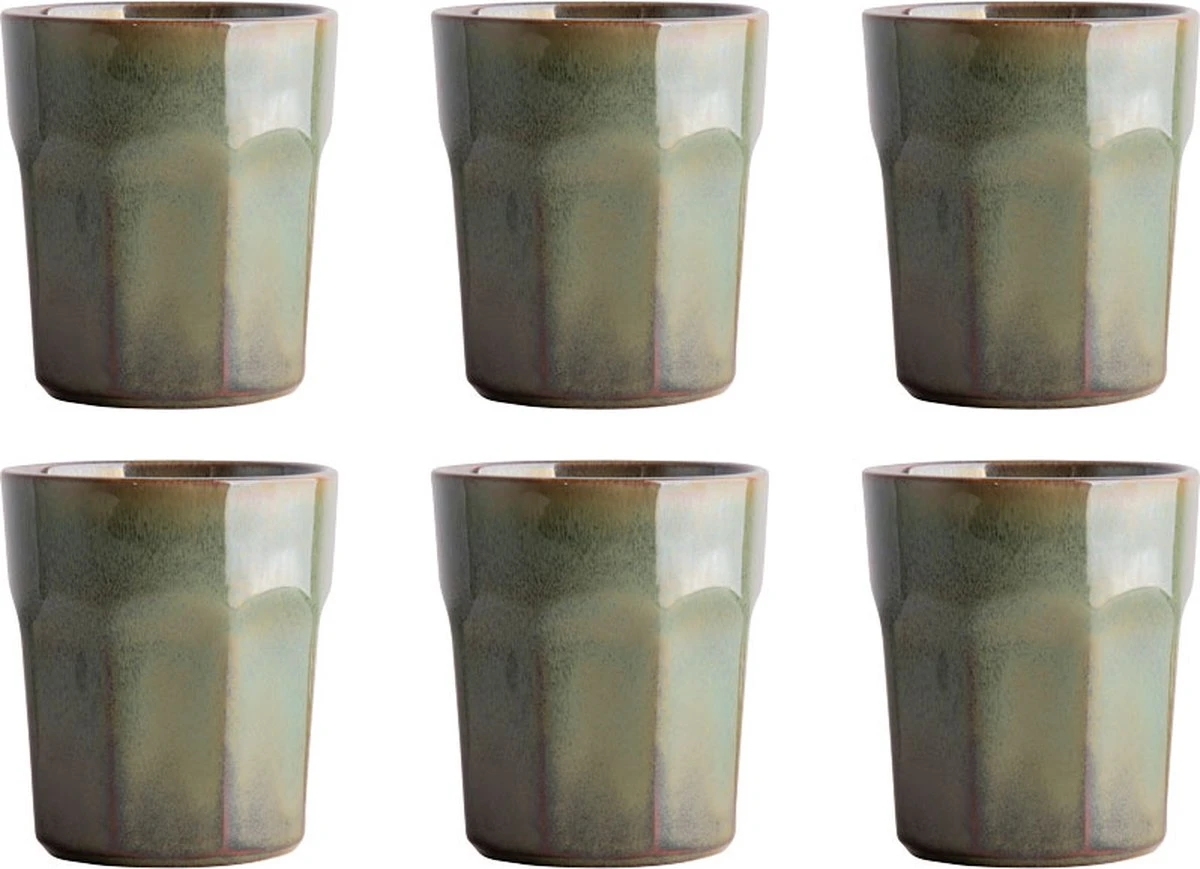 Gusta Chantilly - Mok - Kopje - 280ml - Groen - Set 6 Stuks 3 Gusta Chantilly - Mok - Kopje - 280ml - Groen - Set 6 Stuks