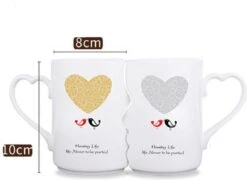 Faseras Liefdesmok/Couple Mok - Liefdesgeschenk - Huwelijksgeschenk - Hartje/Vogeltje - Porselein - 360ml - Wit -Woonkeuken Winkel 1200x875 1
