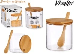 Suikerkom / Suikerpotje Glas Met Bamboe Houten Lepel En Deksel 520 ML 7 Suikerkom / Suikerpotje Glas Met Bamboe Houten Lepel En Deksel 520 ML -Woonkeuken Winkel 1200x889 2