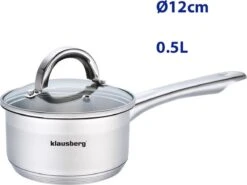 Steelpan Met Deksel - Kleine Sauspan – Kookpan - 12 Cm – 0.5 Liter