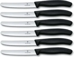 Victorinox Tafelmes 6 Stuks Zwart Krom Heft -Woonkeuken Winkel 1200x927