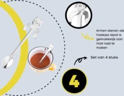 4 Theelepels Hangende Kat - Katten Koffielepel - RVS - Zilverkleurig -Woonkeuken Winkel 1200x930 1