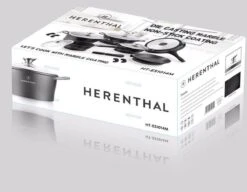 Herenthal Luxe Pannenset - 14-delig - Glazen Deksel - Inductie - Marmeren Coating - PFAS-vrij - Zwart - ES1014M -Woonkeuken Winkel 1200x934