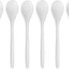 6x Eierlepeltjes Wit Kunststof 13 Cm - Keukengerei - Keukenbenodigdheden - Bestek - Lepels/lepeltjes Voor Koffie/thee/dessert/eieren -Woonkeuken Winkel 1200x937