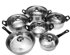 KitchenPrince 12-Delige Pannenset RVS - Pottenset - Kookpannen - Koekenpan - Steelpan - Bakpan - PFAS-Vrij - Pannenset - Pannenset Inductie - Antiaanbaklaag - Koekenpannenset -Woonkeuken Winkel 1200x946 2