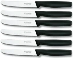 Victorinox Tafelmessen - 6-Delig - Zwart - Recht Heft -Woonkeuken Winkel 1200x953