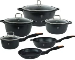 BerlingerHaus Luxe Set Van 6 Pannen Met 4 Deksels - Pannenset Inductie