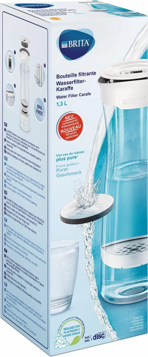 BRITA - Fill&Serve Waterfilterkaraf - 1,3L - Wit Grafiet - Inclusief 1 MicroDisc Waterfilter 18 BRITA - Fill&Serve Waterfilterkaraf - 1,3L - Wit Grafiet - Inclusief 1 MicroDisc Waterfilter - Afbeelding 16