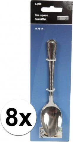 Merkloos 8x Stuks Sierlijke Grote Thee/dessertlepeltjes - Bestek - 15 Cm Van RVS -Woonkeuken Winkel 622x1200