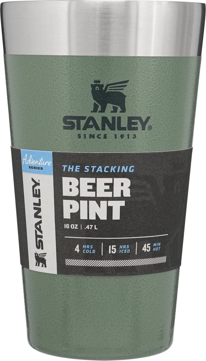 Stanley The Stacking Beer Pint 0,47l - Beker - Hammertone Green 3 Stanley The Stacking Beer Pint 0,47l - Beker - Hammertone Green