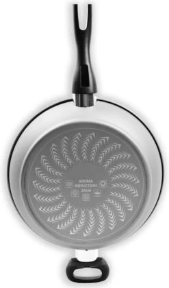 Merkloos Keukenpan Met Deksel En Heeft Een Diameter Van Ø 28 Cm - Luxe Hapjespan Keukenpan Van 28cm Anti-aanbaklaag - Handvat Zwart - Pan Met Deksel -Woonkeuken Winkel 706x1200