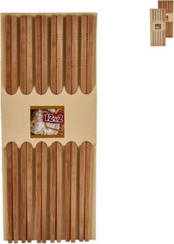 Merkloos 12 Paar Chopsticks - Bamboe - Sushi Eetstokjes - Lengte 24 Cm -Woonkeuken Winkel 859x1200