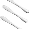 Merkloos Zilverkleurige 3-delige Botermessen Set - Roestvrijstaal - Messenset Voor De Boter - 3 X 20,8 X 1,6 Cm -Woonkeuken Winkel 934x1200