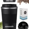 Mmoods Thermosbeker Voor Koffie En Thee 380ml - Koffiebeker To Go - Reisbeker Voor Auto - Herbruikbare Drinkfes Voor Warme En Koude Dranken - Ecologische Thermoskan Zwart Geschenk -Woonkeuken Winkel 960x1200 3