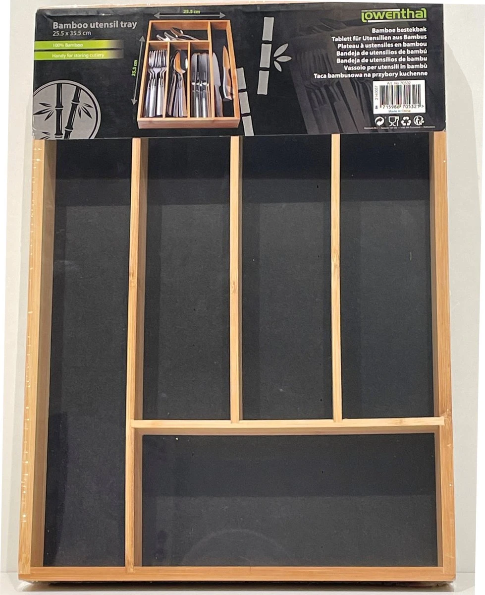 Houten Bestekbak/bestekhouder 36 X 26 Cm - Keukenlade/besteklade Inzetbakken 3 Houten Bestekbak/bestekhouder 36 X 26 Cm - Keukenlade/besteklade Inzetbakken