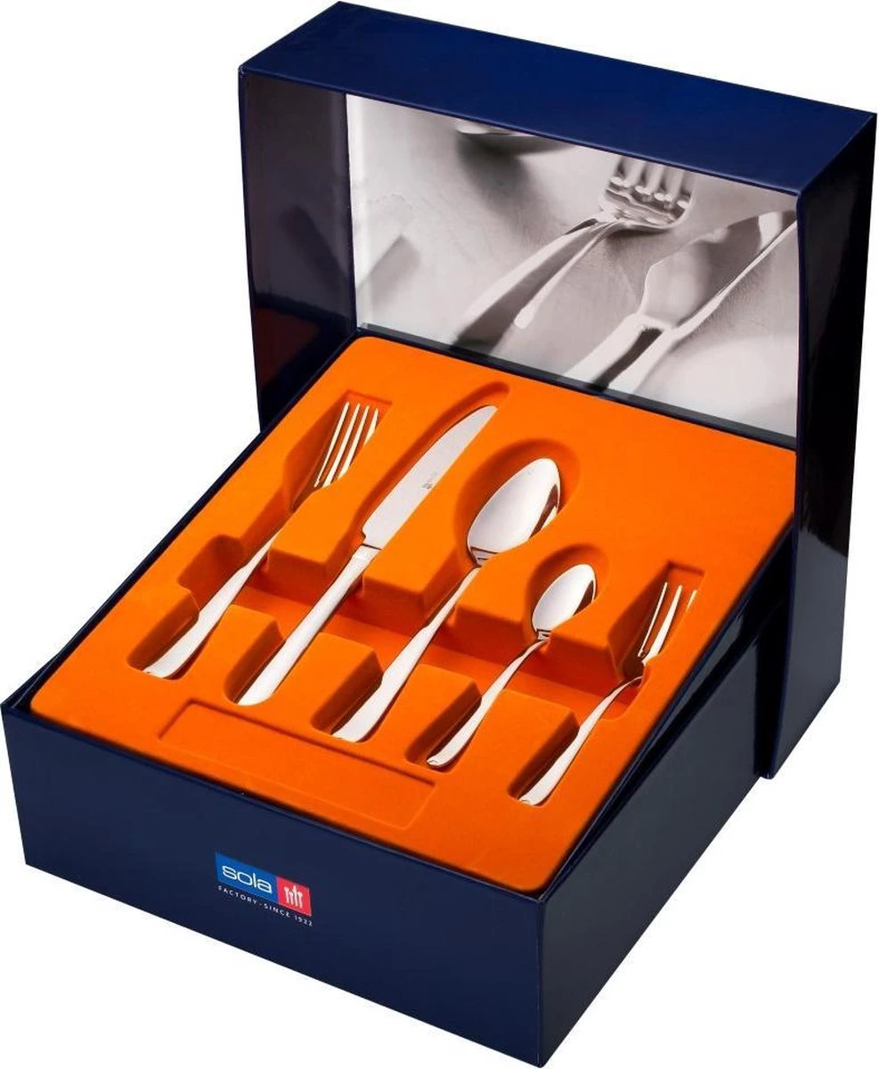 Sola Bestekset Fleurie - Modern - 12 Persoons - 64 Delig - Zilverwit Edelstaal 18/10 - RVS - Zilver 5 Sola Bestekset Fleurie - Modern - 12 Persoons - 64 Delig - Zilverwit Edelstaal 18/10 - RVS - Zilver - Afbeelding 3