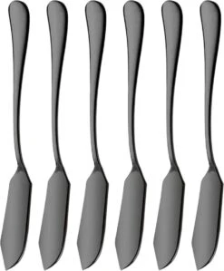 House Of Husk Botermesjes Set - Zwart - RVS - Botermes - Smeermessen - Tapas Mesjes - 6 Stuks